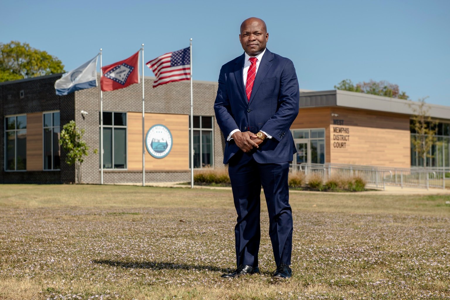Dee Brown at the West Memphis District Courthouse